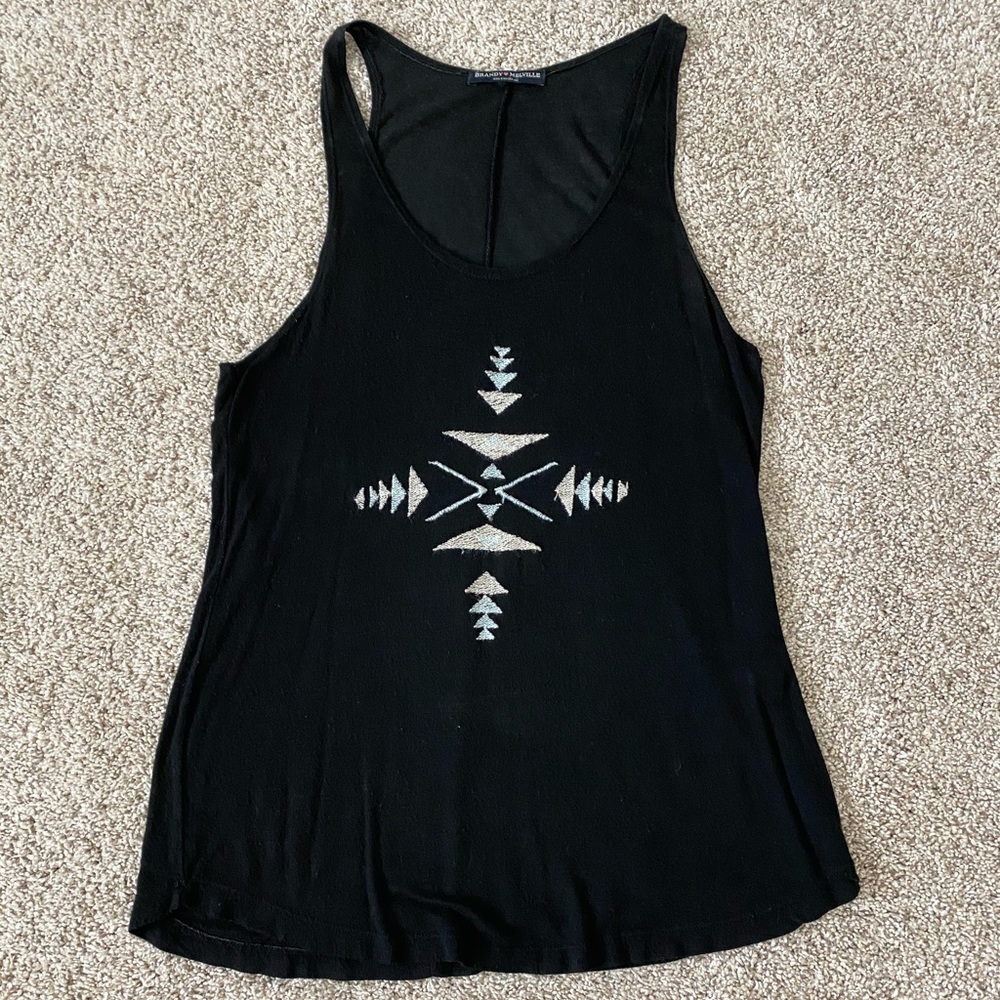 Women’s Brandy Melville aztec tribal black tank top one size